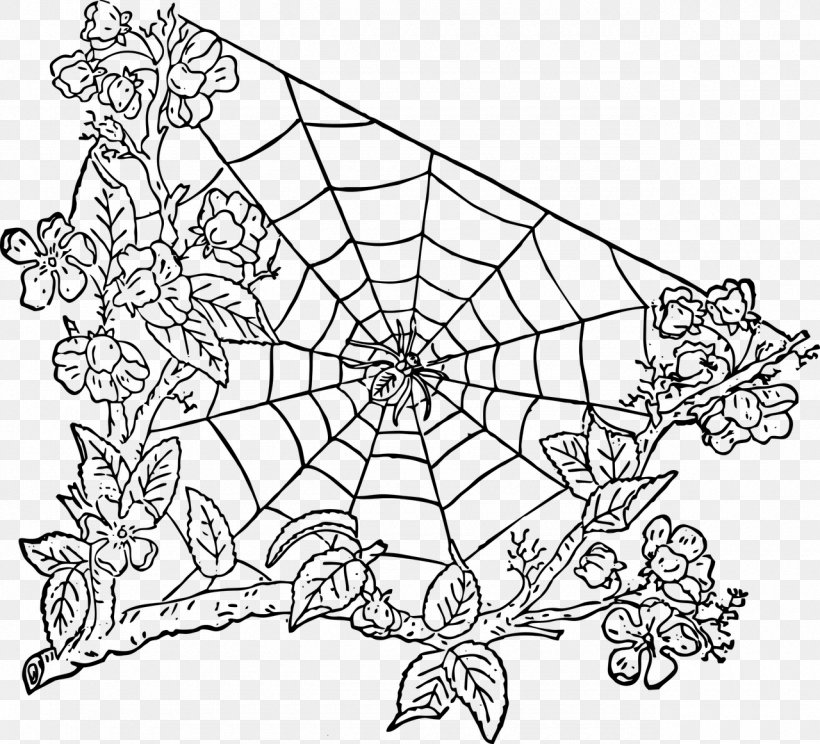 Spider Web Spider-Man Clip Art, PNG, 1280x1162px, Spider, Blackandwhite, Botany, Coloring Book, Drawing Download Free