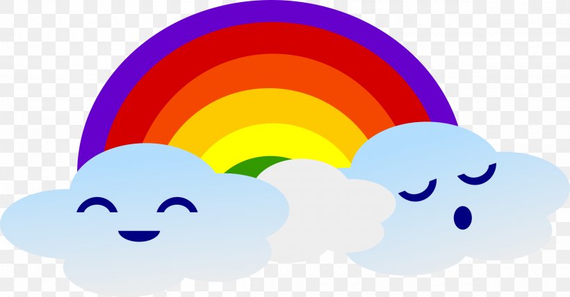 Rainbow Cloud Weather Clip Art, PNG, 2400x1255px, Rainbow, Cloud, Cloud Seeding, Happiness, Public Domain Download Free