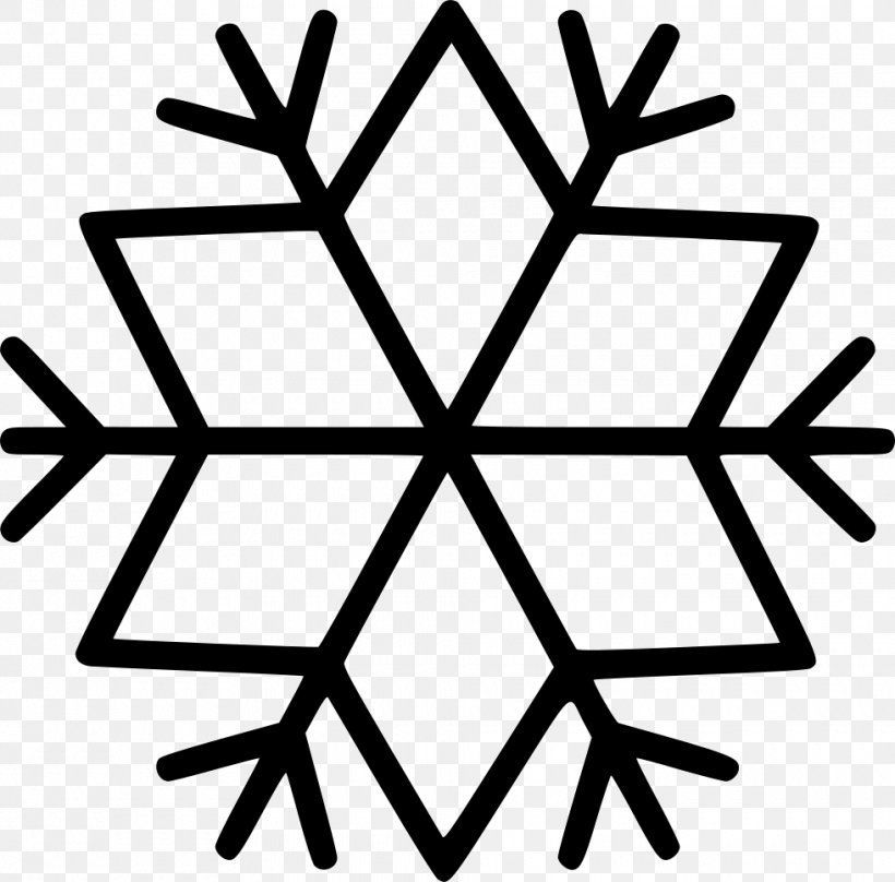 Snowflake Vector Graphics Illustration Clip Art Image, PNG, 980x966px, Snowflake, Area, Black And White, Leaf, Logo Download Free