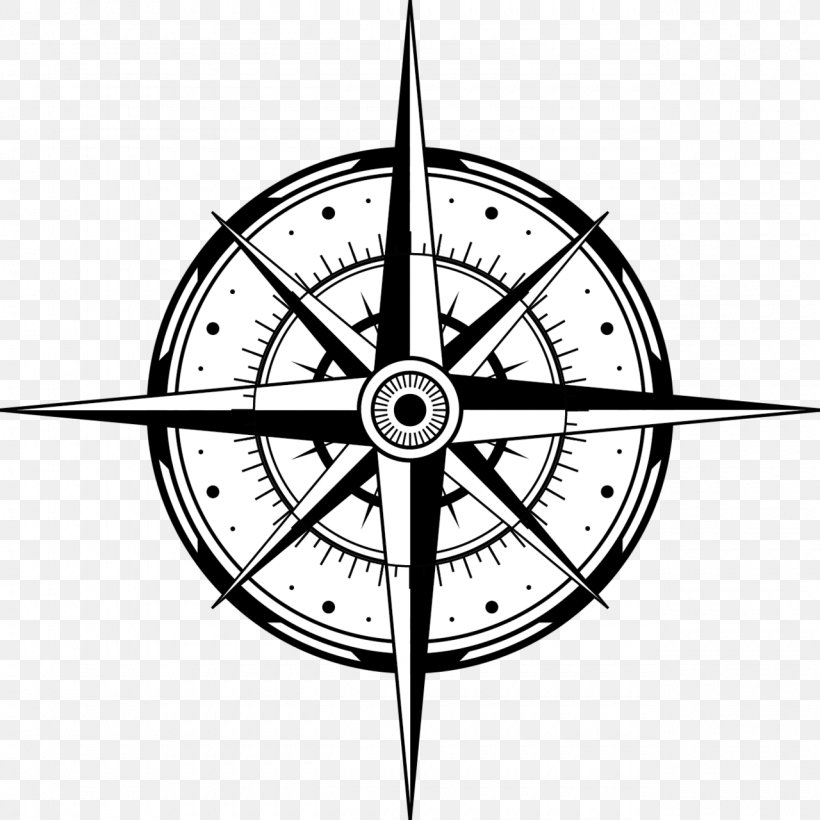 North Compass Rose, PNG, 1280x1280px, North, Artwork, Black And White, Cardinal Direction, Compass Download Free