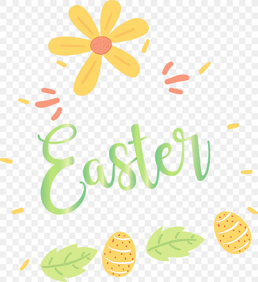 Yellow Text Font Plant Logo, PNG, 2741x3000px, Easter Day, Easter Sunday, Happy Easter, Logo, Paint Download Free