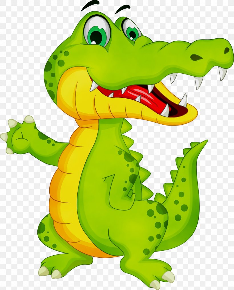 Crocodile Green Crocodilia Cartoon Alligator, PNG, 2429x3000px, Watercolor, Alligator, Animal Figure, Cartoon, Crocodile Download Free