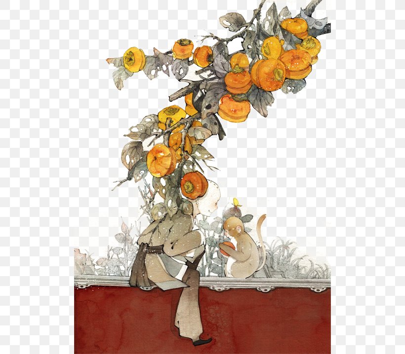 Japanese Persimmon Icon, PNG, 520x718px, Persimmon, Art, Flora, Floral Design, Floristry Download Free