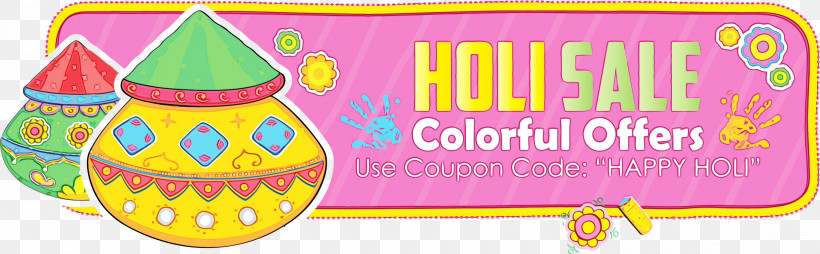 Pink, PNG, 3000x931px, Holi Sale, Happy Holi, Holi Offer, Paint, Pink Download Free