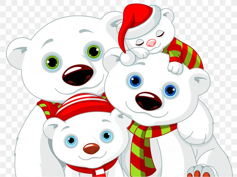 Polar Bear Christmas Illustration, PNG, 4102x3060px, Watercolor, Cartoon, Flower, Frame, Heart Download Free