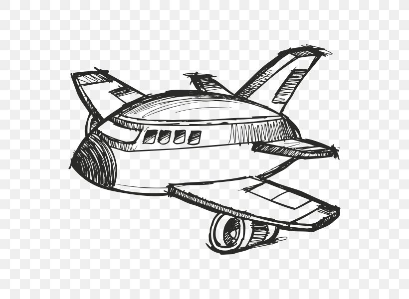 Airplane Drawing Clip Art, PNG, 600x600px, Airplane, Aircraft, Automotive Design, Black And White, Drawing Download Free