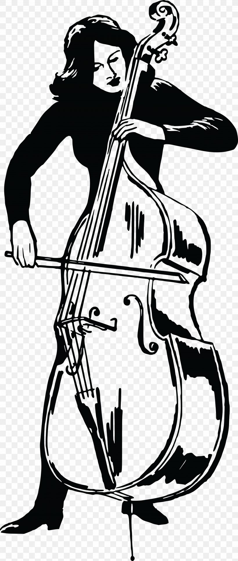 Double Bass Cello Bass Guitar Clip Art, PNG, 4000x9406px, Watercolor, Cartoon, Flower, Frame, Heart Download Free