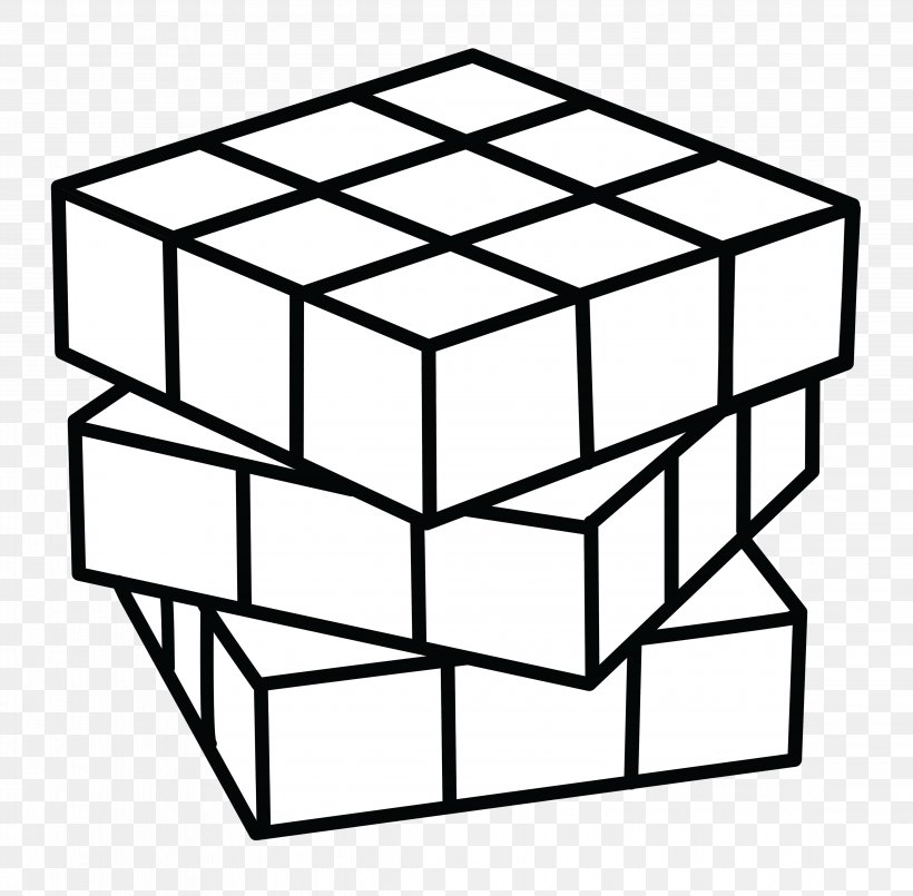 Coloring Book Rubik's Cube Drawing, PNG, 4542x4462px, Coloring Book, Area, Black And White, Child, Color Download Free