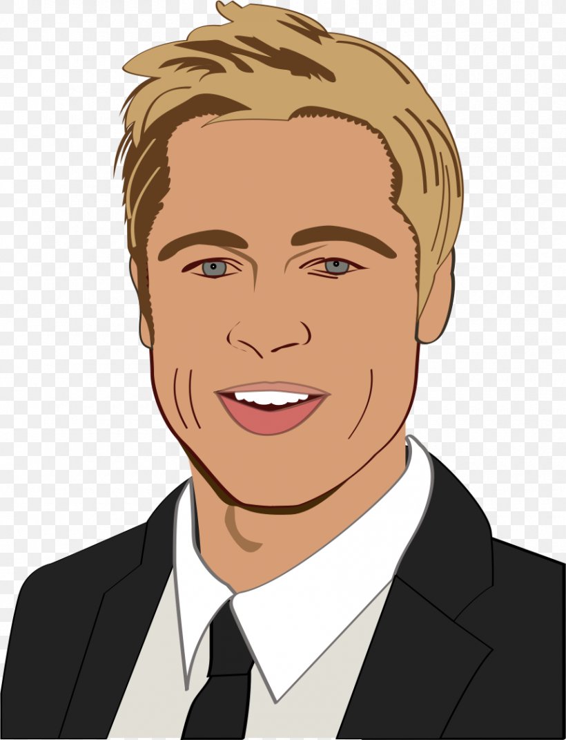 Brad Pitt Cartoon Clip Art, PNG, 860x1124px, Brad Pitt, Brown Hair, Businessperson, Cartoon, Cheek Download Free