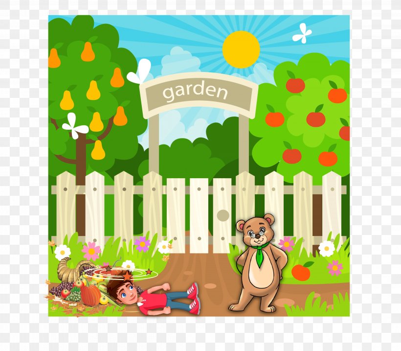 Garden Tool Fence, PNG, 4433x3881px, Garden, Area, Cartoon, Fence, Flower Garden Download Free