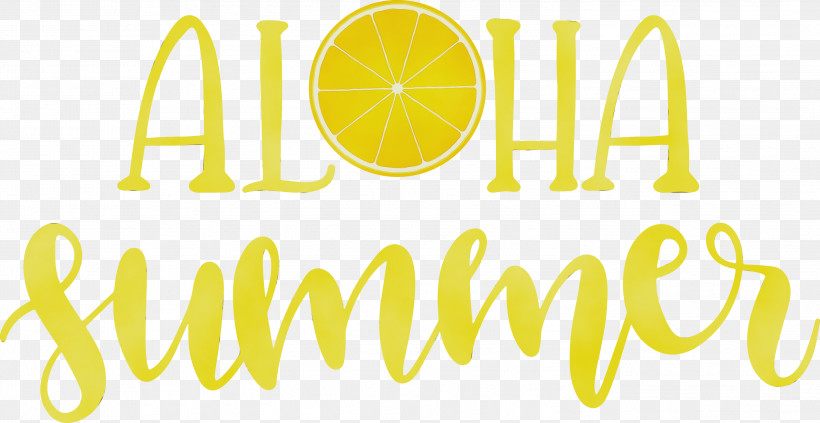 Logo Font Yellow Line Happiness, PNG, 2999x1549px, Aloha Summer, Fruit, Geometry, Happiness, Line Download Free