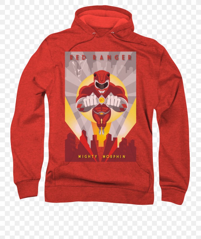 T-shirt Hoodie Red Ranger Clothing, PNG, 1000x1188px, Tshirt, Clothing, Clothing Sizes, Hood, Hoodie Download Free