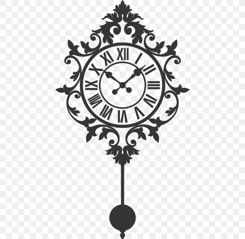 Clock Clip Art Vector Graphics Wall Decal Silhouette, PNG, 450x800px, Clock, Antique, Art, Black And White, Cuckoo Clock Download Free
