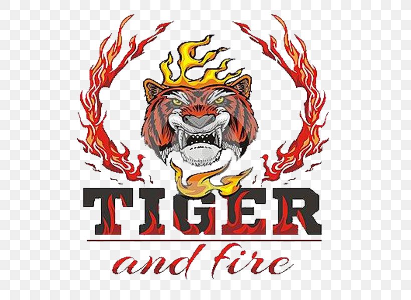 Tiger Fire Flame Drawing, PNG, 600x600px, Tiger, Art, Artwork, Brand, Crest Download Free