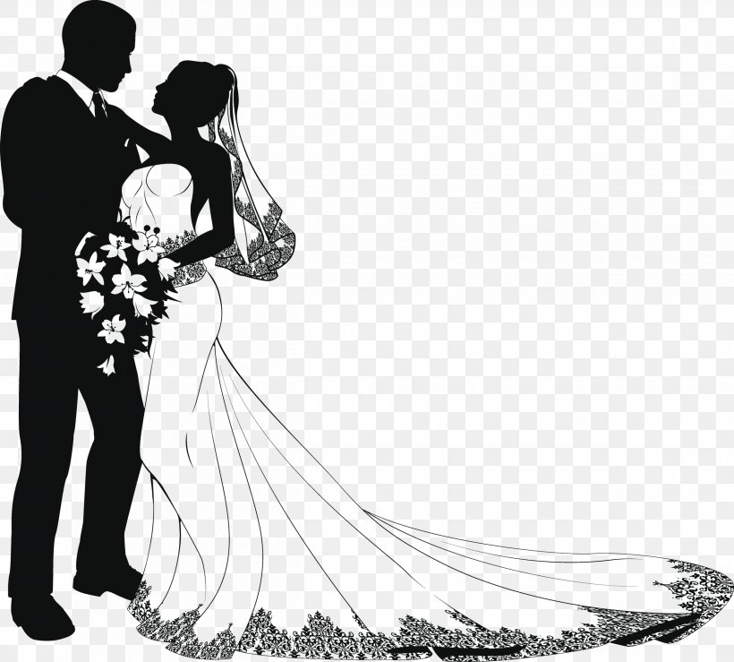 Wedding Drawing Bride Clip Art, PNG, 2500x2256px, Wedding, Black And White, Bride, Bridegroom, Couple Download Free