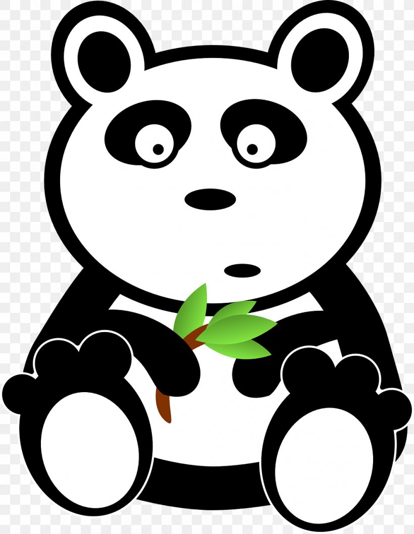 Giant Panda Bear Black And White Clip Art, PNG, 992x1280px, Watercolor, Cartoon, Flower, Frame, Heart Download Free