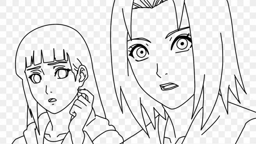 Sakura Haruno Hinata Hyuga Line Art Naruto Shippuden: Naruto Vs. Sasuke Sasuke Uchiha, PNG, 1366x768px, Watercolor, Cartoon, Flower, Frame, Heart Download Free