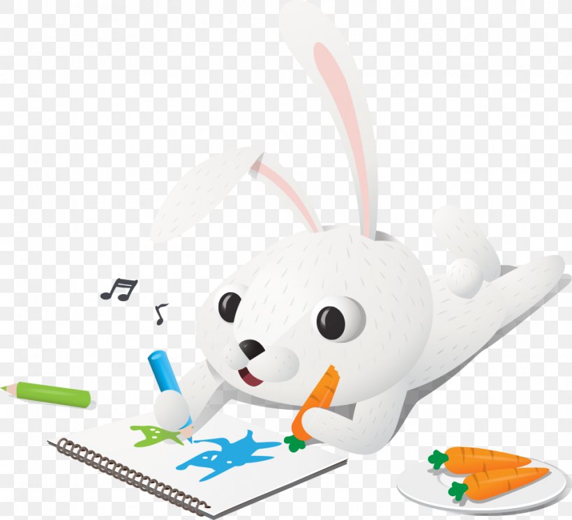 Cartoon Rabbit Illustration, PNG, 963x877px, Cartoon, Material, Painting, Pixel, Rabbit Download Free