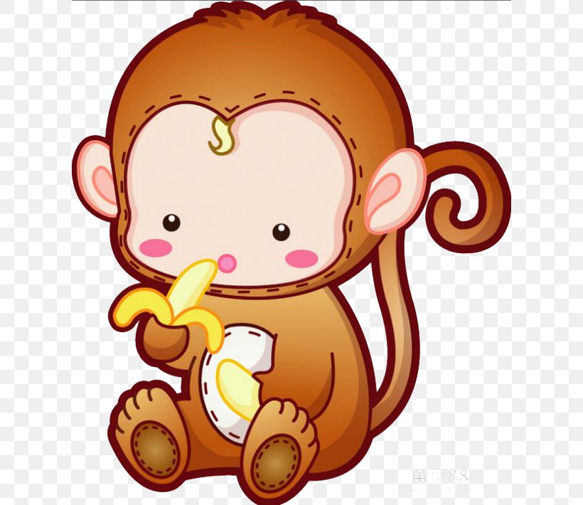Monkey Drawing Clip Art, PNG, 618x710px, Watercolor, Cartoon, Flower, Frame, Heart Download Free
