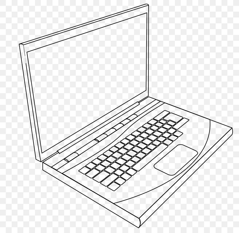 Laptop Line Art Drawing Clip Art, PNG, 800x800px, Laptop, Art, Black And White, Computer, Drawing Download Free