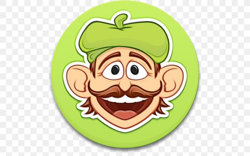 Cartoon Green Facial Expression Head Smile, PNG, 512x512px, Watercolor, Cartoon, Facial Expression, Fictional Character, Green Download Free