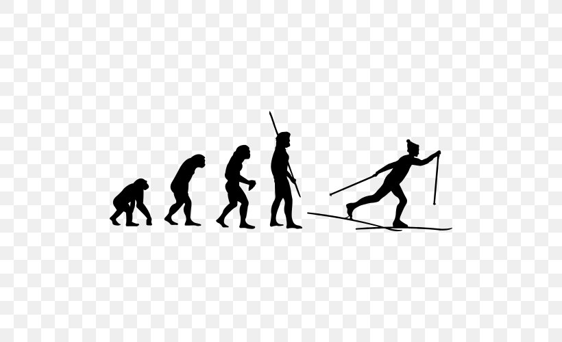 Neanderthal T-shirt Evolution Ski Poles Homo Sapiens, PNG, 500x500px, Neanderthal, Area, Balance, Black, Black And White Download Free