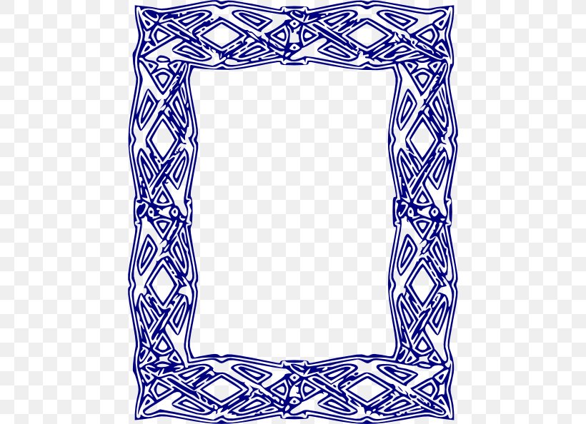 Picture Frame Clip Art, PNG, 462x594px, Picture Frame, Area, Black And White, Blue, Decorative Arts Download Free