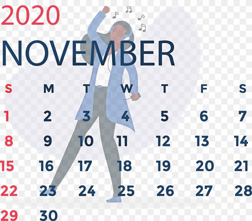 November 2020 Calendar November 2020 Printable Calendar, PNG, 3000x2633px, November 2020 Calendar, Area, Calendar System, Meter, November Download Free
