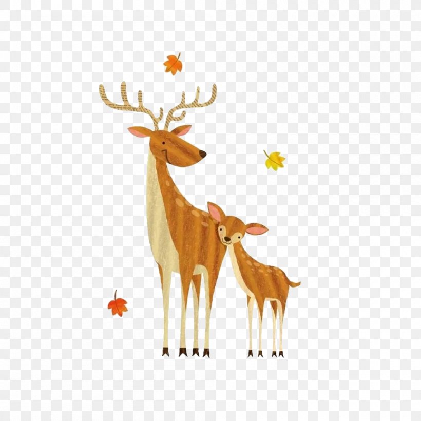 Formosan Sika Deer Watercolor Painting Reindeer Drawing, PNG, 1000x1000px, Deer, Animal Figure, Antler, Drawing, Formosan Sika Deer Download Free