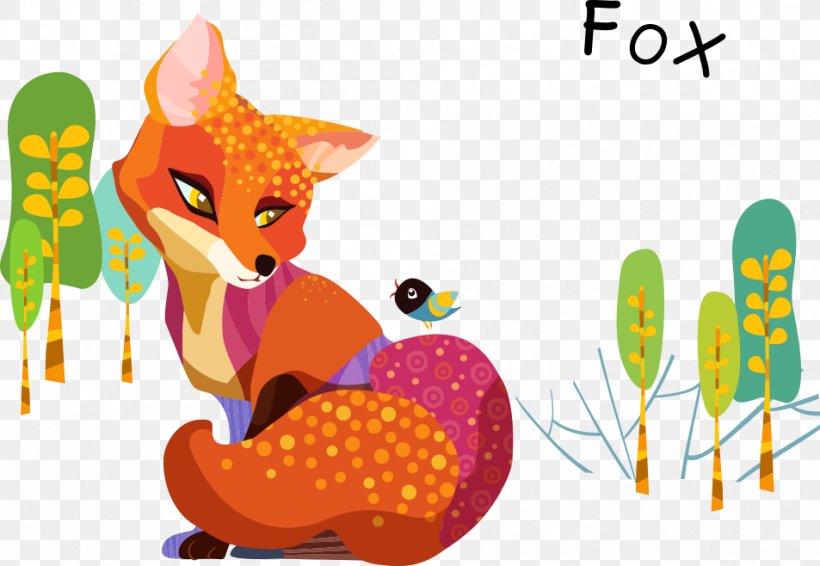Cartoon Painting Fox Illustration, PNG, 953x658px, Cartoon, Art, Carnivoran, Cat Like Mammal, Dog Like Mammal Download Free