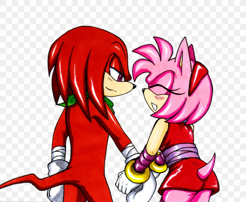 Knuckles The Echidna Amy Rose Sonic The Hedgehog DeviantArt, PNG, 985x811px, Watercolor, Cartoon, Flower, Frame, Heart Download Free