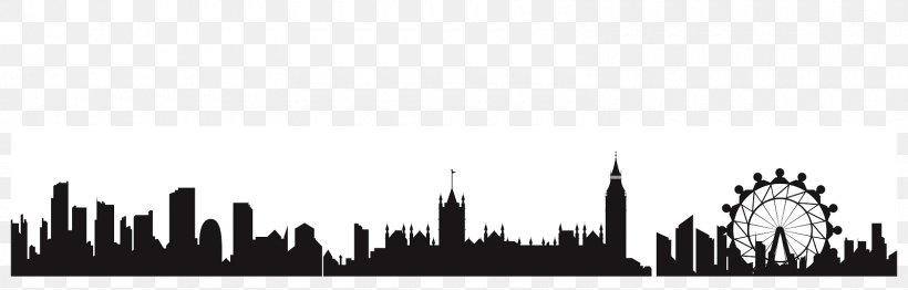 Skyline Silhouette Black And White Photography, PNG, 1600x513px, Skyline, Black, Black And White, Building, City Download Free