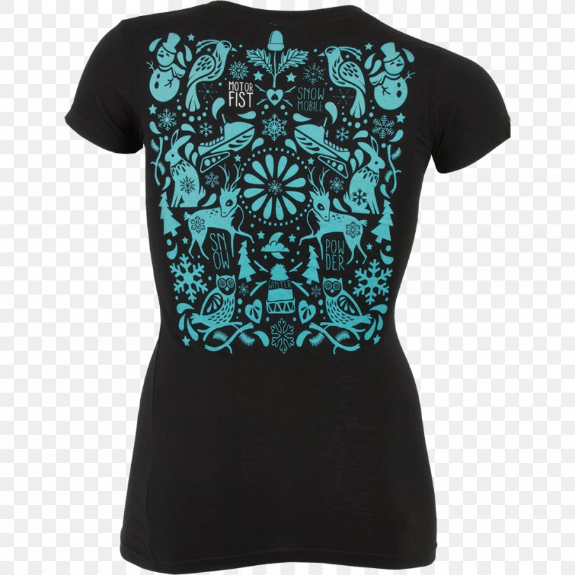 T-shirt Turquoise Clothing Sleeve Teal, PNG, 1000x1000px, Tshirt, Aqua, Art, Black, Black M Download Free