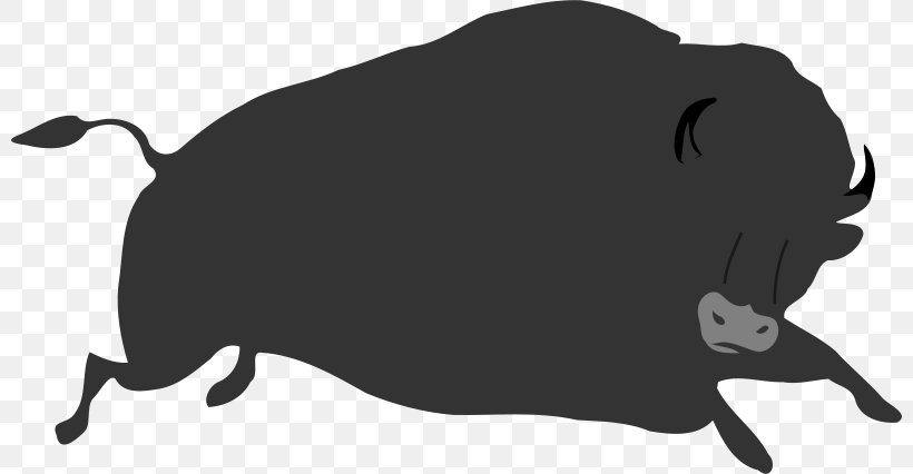 American Bison Clip Art, PNG, 800x426px, American Bison, Bison, Black, Black And White, Carnivoran Download Free