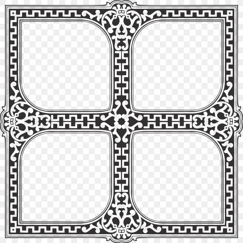 Picture Frames Clip Art, PNG, 2326x2326px, Picture Frames, Area, Black, Black And White, Decorative Arts Download Free