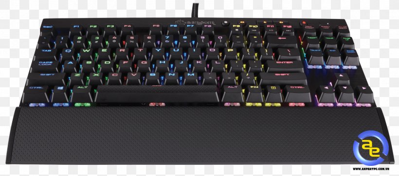 Computer Keyboard Corsair Gaming K65 LUX RGB Compact Mechanical Anglais UK Gaming Keypad RGB Color Model, PNG, 1800x798px, Computer Keyboard, Backlight, Computer Component, Computer Hardware, Corsair Gaming K65 Download Free