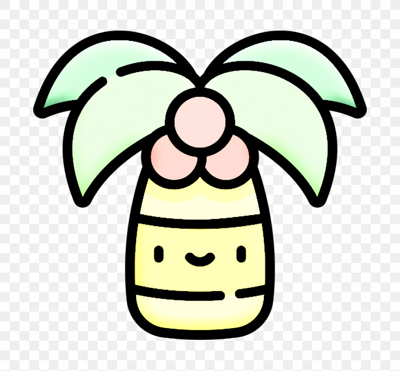 Palm Tree Icon Summer Icon Tropical Icon, PNG, 1228x1142px, Palm Tree Icon, Cartoon, Facial Expression, Green, Happy Download Free