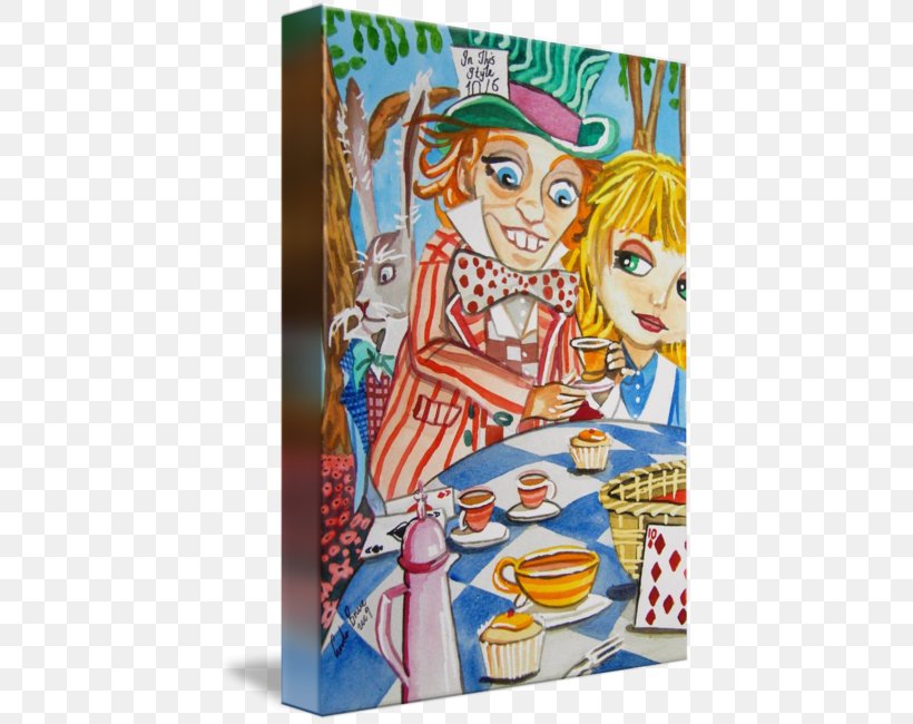 Alice's Adventures In Wonderland Mad Hatter Alice In Wonderland Tea Party, PNG, 425x650px, Mad Hatter, Alice In Wonderland, Art, Book, Canvas Download Free