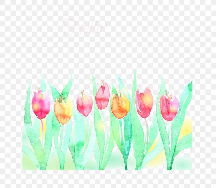 Tulip Watercolor Painting Illustration, PNG, 999x871px, Tulip, Cdr, Cut Flowers, Drawing, Floral Design Download Free