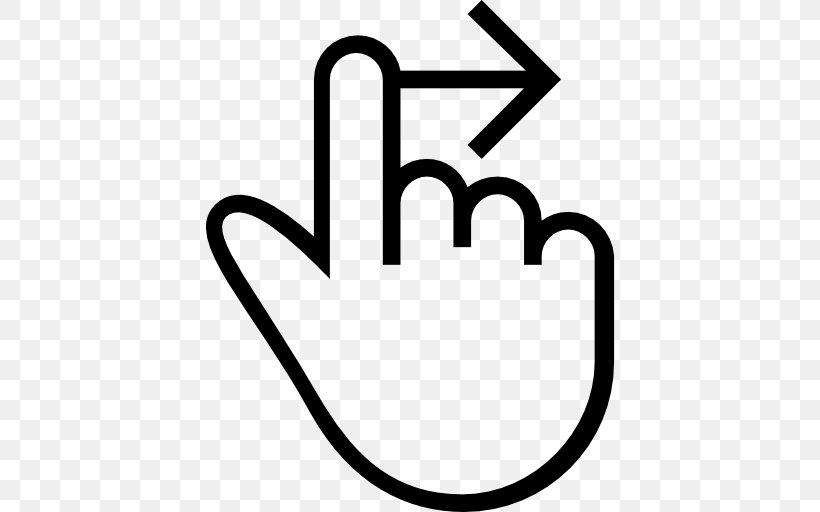 Finger Swipe Icons Hand Gesture, PNG, 512x512px, Finger, Android, Area, Black And White, Drawing Download Free