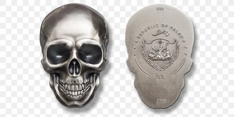 Silver Coin Skull Metal, PNG, 1000x500px, Silver, Apmex, Bone, Coin, Facial Skeleton Download Free