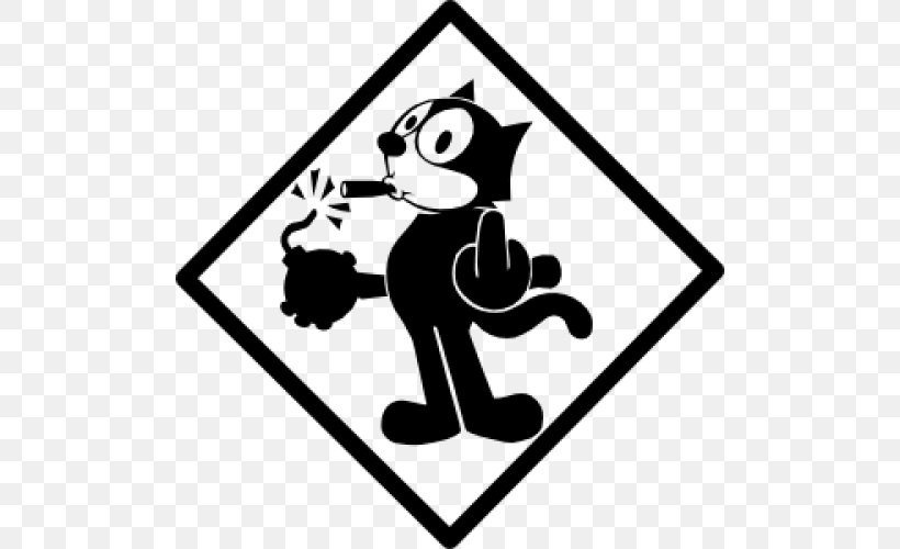 Felix The Cat Bomb Disposal, PNG, 500x500px, Felix The Cat, Adventure Time, Area, Black, Black And White Download Free
