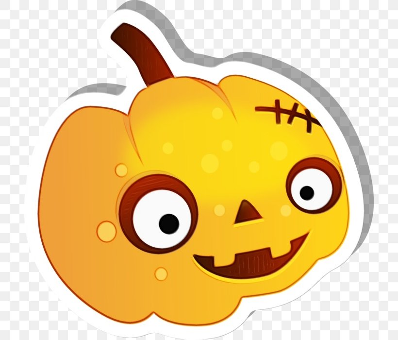 Halloween Orange Background, PNG, 720x700px, Watercolor, Cartoon, Ear, Emoticon, Facial Expression Download Free