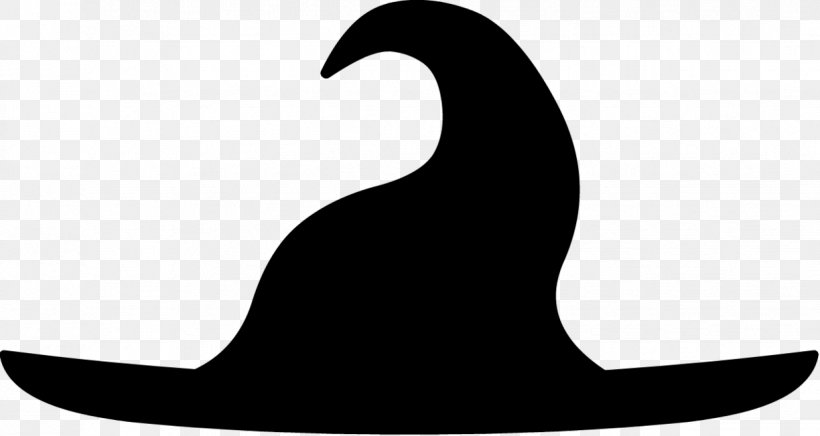 Silhouette Witch Hat Drawing Clip Art, PNG, 1224x652px, Silhouette, Artwork, Beak, Bird, Black And White Download Free