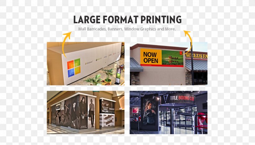 Printing Wide-format Printer Web Banner Large Format, PNG, 1100x629px, Printing, Advertising, Banner, Brand, Facade Download Free