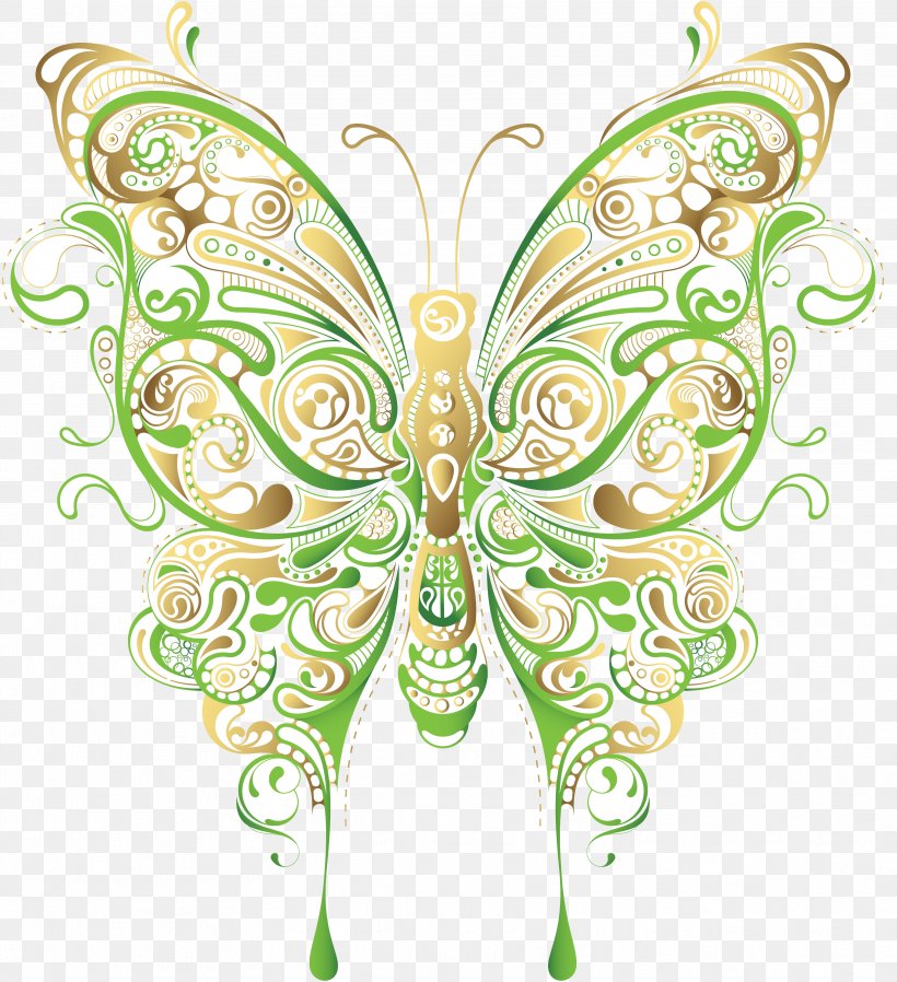 Butterfly Flower Floral Design Clip Art, PNG, 3532x3871px, Butterfly, Art, Arthropod, Brush Footed Butterfly, Drawing Download Free