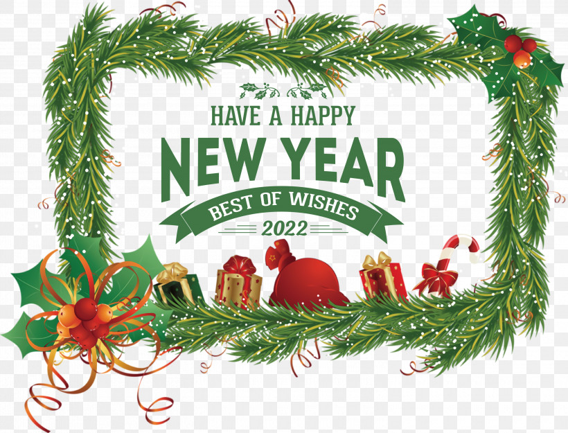 Happy New Year 2022 2022 New Year 2022, PNG, 3000x2287px, Christmas Day, Bauble, Christmas Tree, Holiday, New Year Download Free