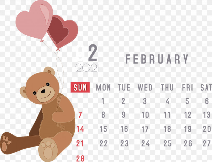 Teddy Bear, PNG, 3000x2301px, 2021 Calendar, Bears, Biology, Calendar System, Cartoon Download Free