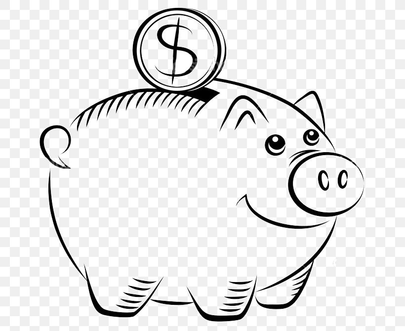 Piggy Bank Drawing, PNG, 698x670px, Piggy Bank, Bank, Black, Black And White, Carnivoran Download Free