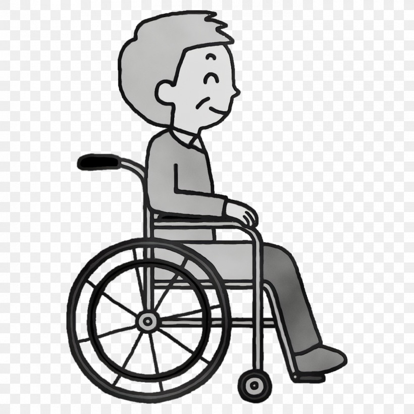 Chair Cartoon Line Art Wheelchair Bicycle, PNG, 1400x1400px, Older, Aged, Beautym, Behavior, Bicycle Download Free